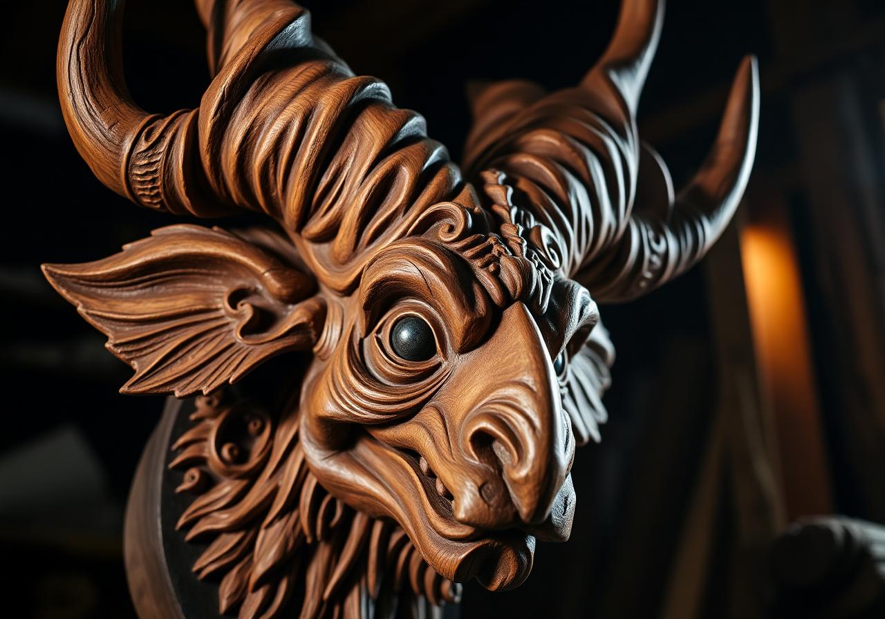 Handgeschnitzte Krampus-Maske